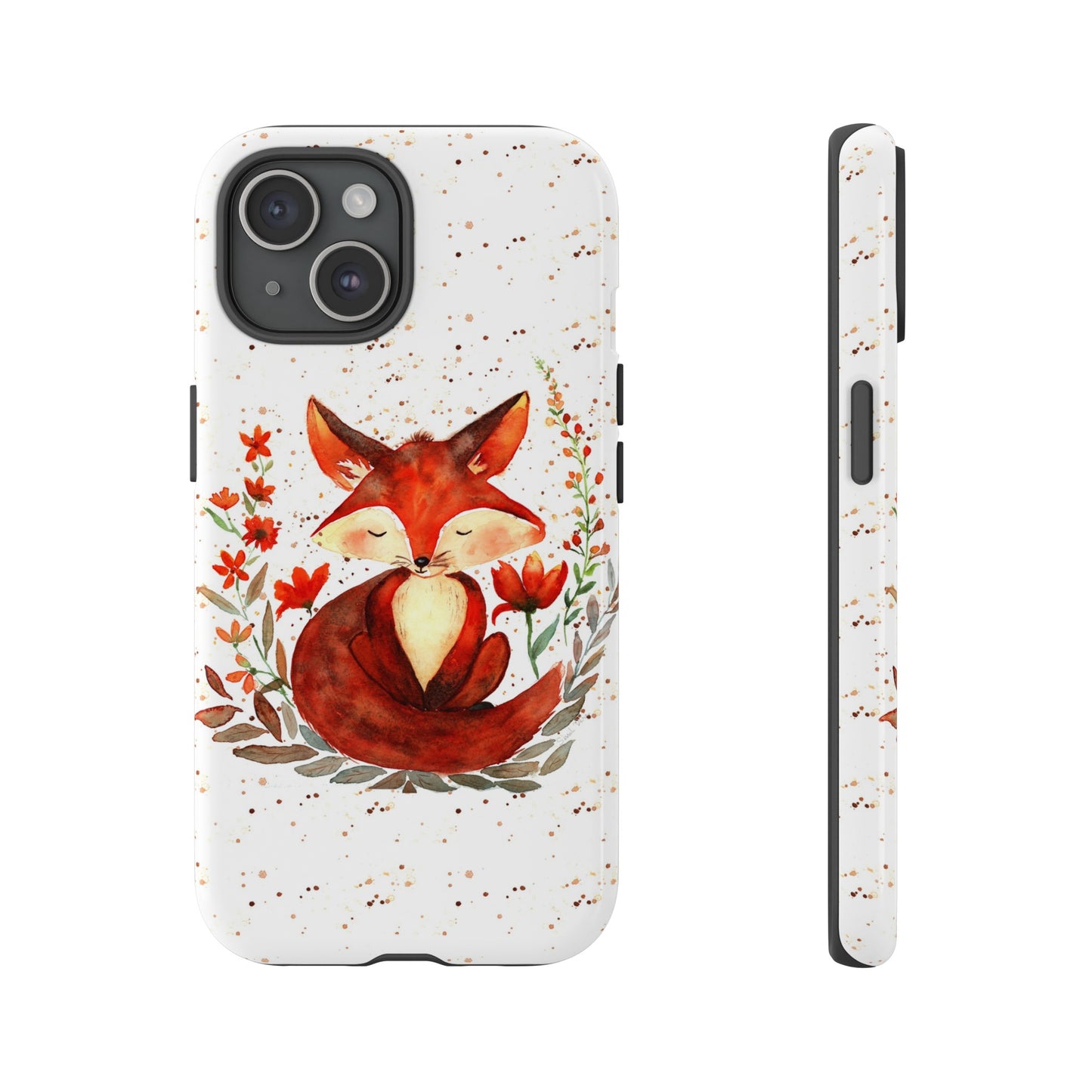 Coque téléphone robuste et résistante aux chocs  : Aquarelle : Petit renardeau