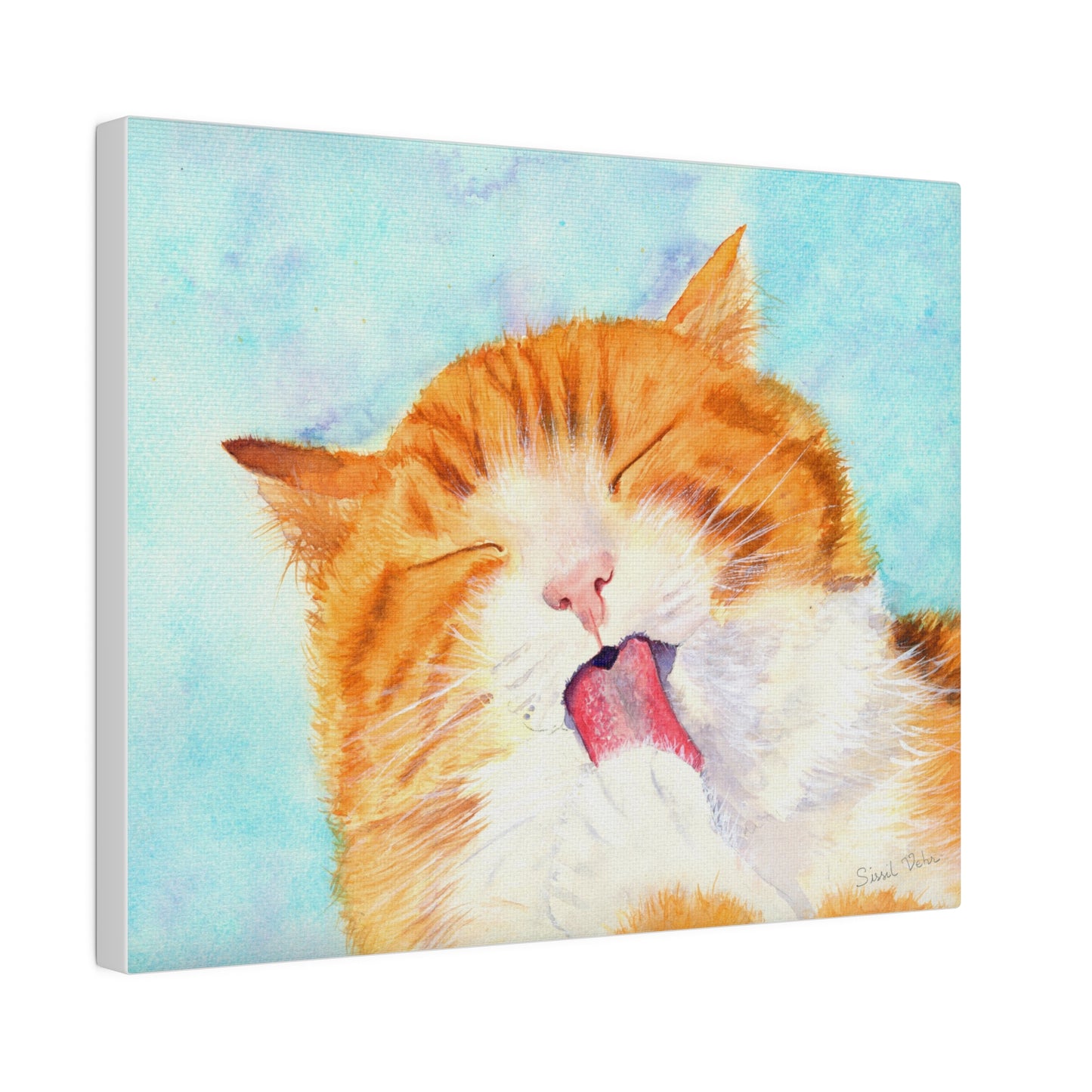 Art Print: Watercolor Cat Portrait