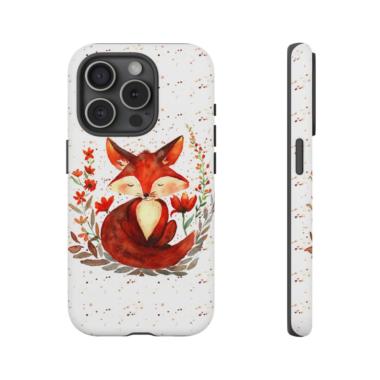 Coque téléphone robuste et résistante aux chocs  : Aquarelle : Petit renardeau