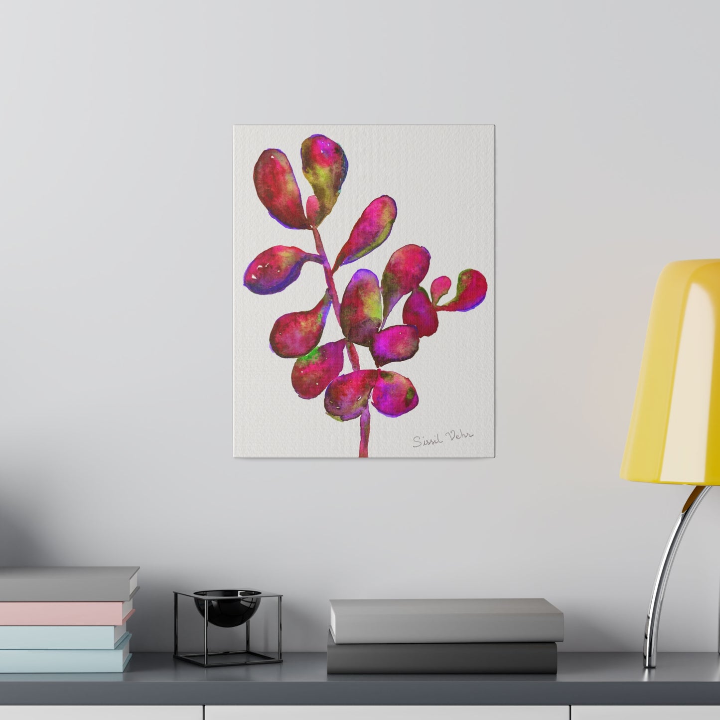 Art Print: Watercolor Red Succulent