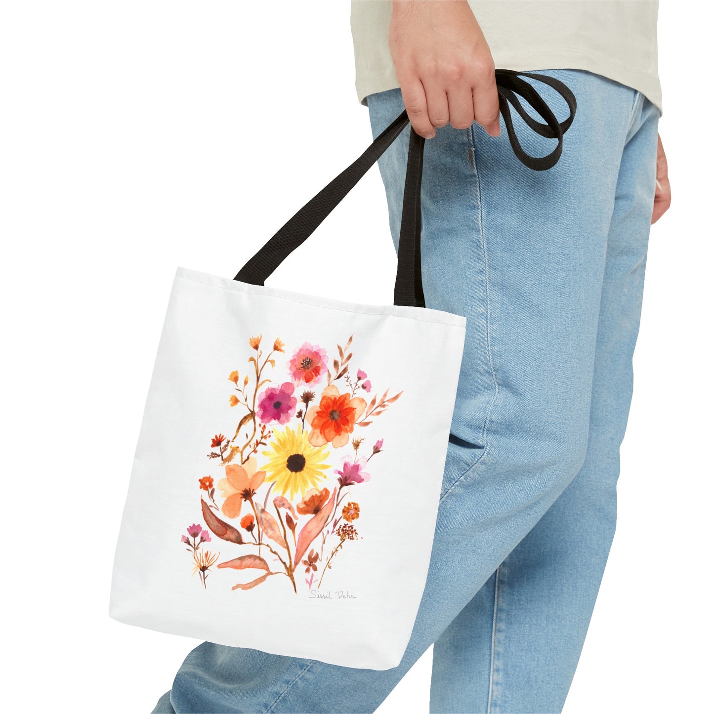 Tote Bag Bag: Watercolor Bouquet of flowers