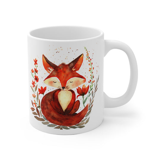 Fox Fantasy Mug - Hand Painted Ceramic Mug for Animal Lovers - Personalized Mug - Gift Idea Mug