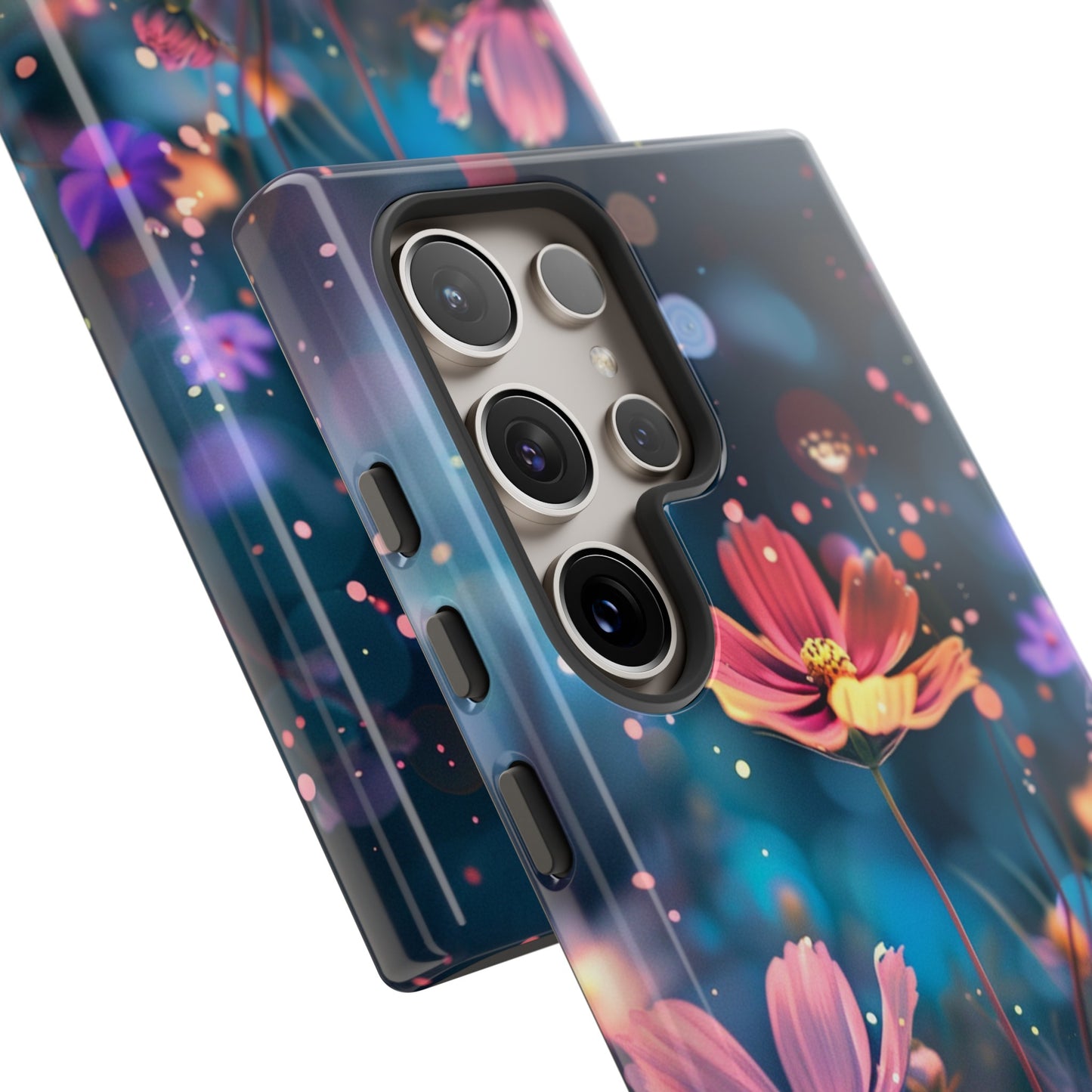 Coque de téléphone  résistante aux chocs Personnalisable: Fleurs de cosmos dansant au vent