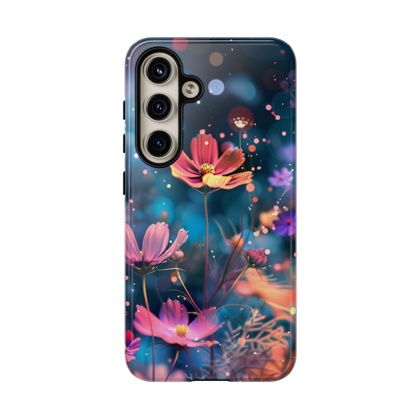 Coque de téléphone  résistante aux chocs Personnalisable: Fleurs de cosmos dansant au vent