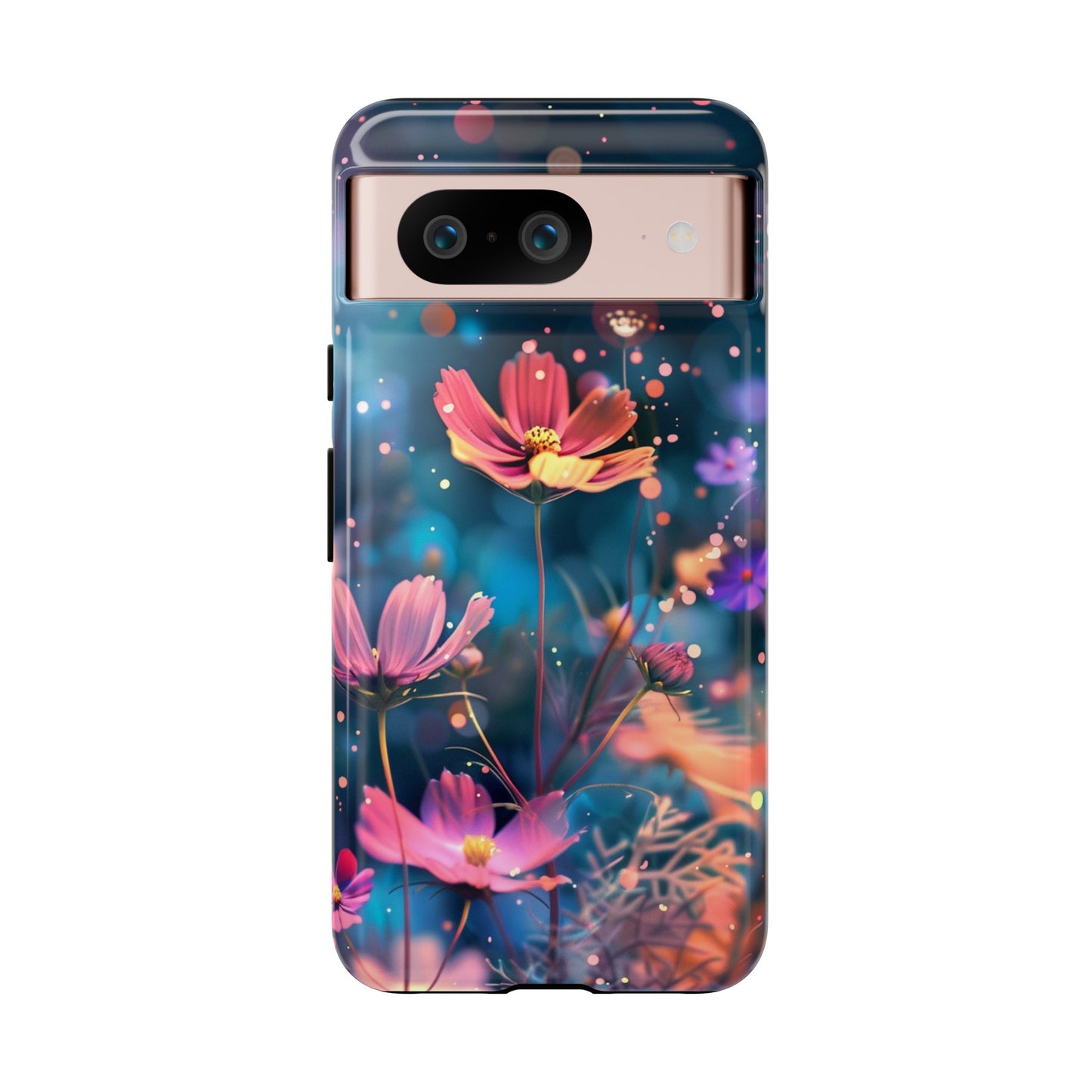 Coque de téléphone  résistante aux chocs Personnalisable: Fleurs de cosmos dansant au vent