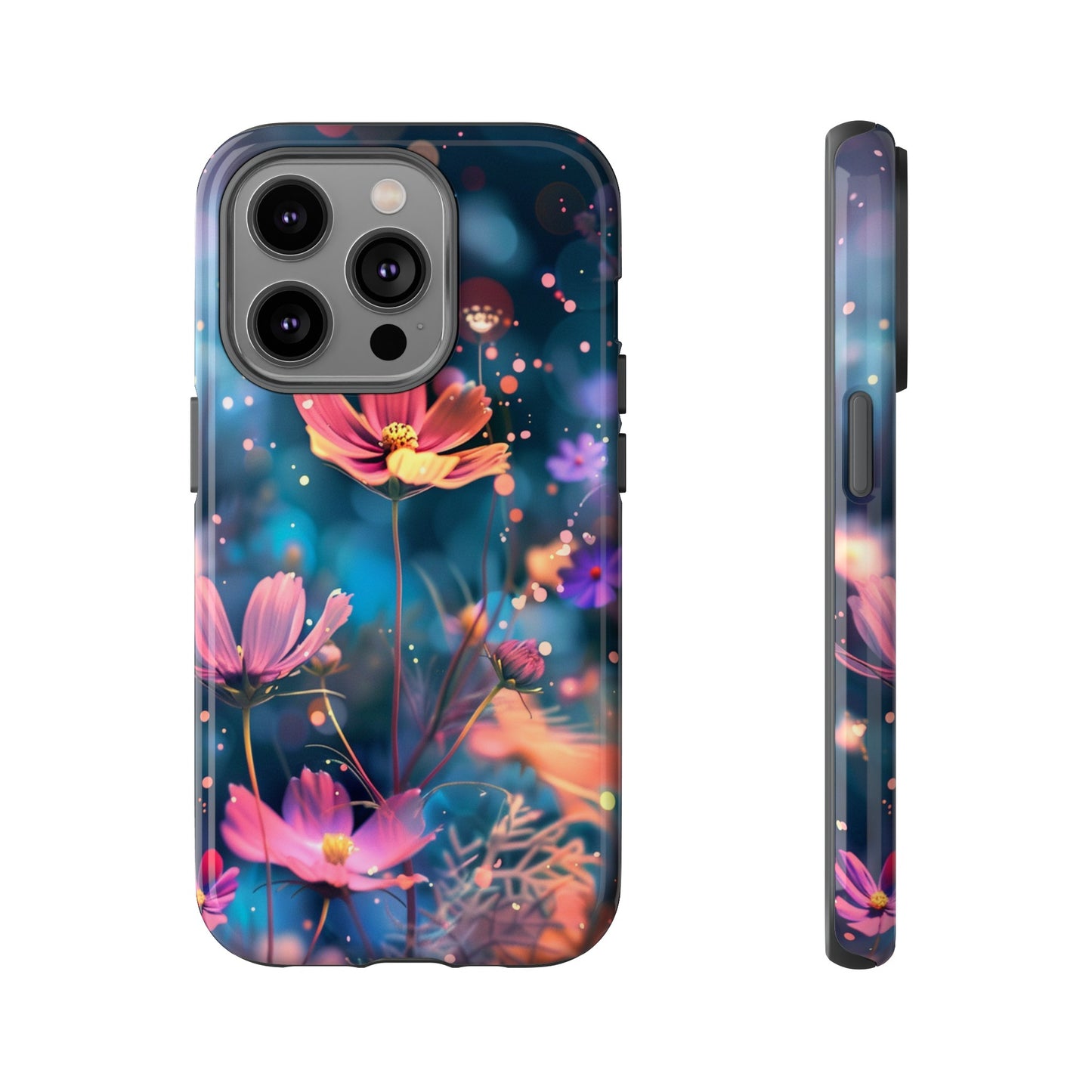 Coque de téléphone  résistante aux chocs Personnalisable: Fleurs de cosmos dansant au vent