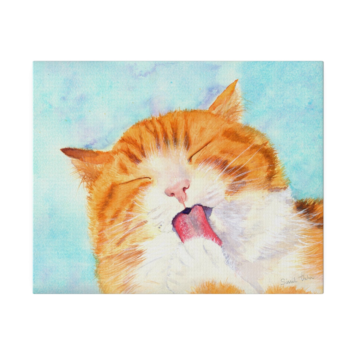 Art Print: Watercolor Cat Portrait