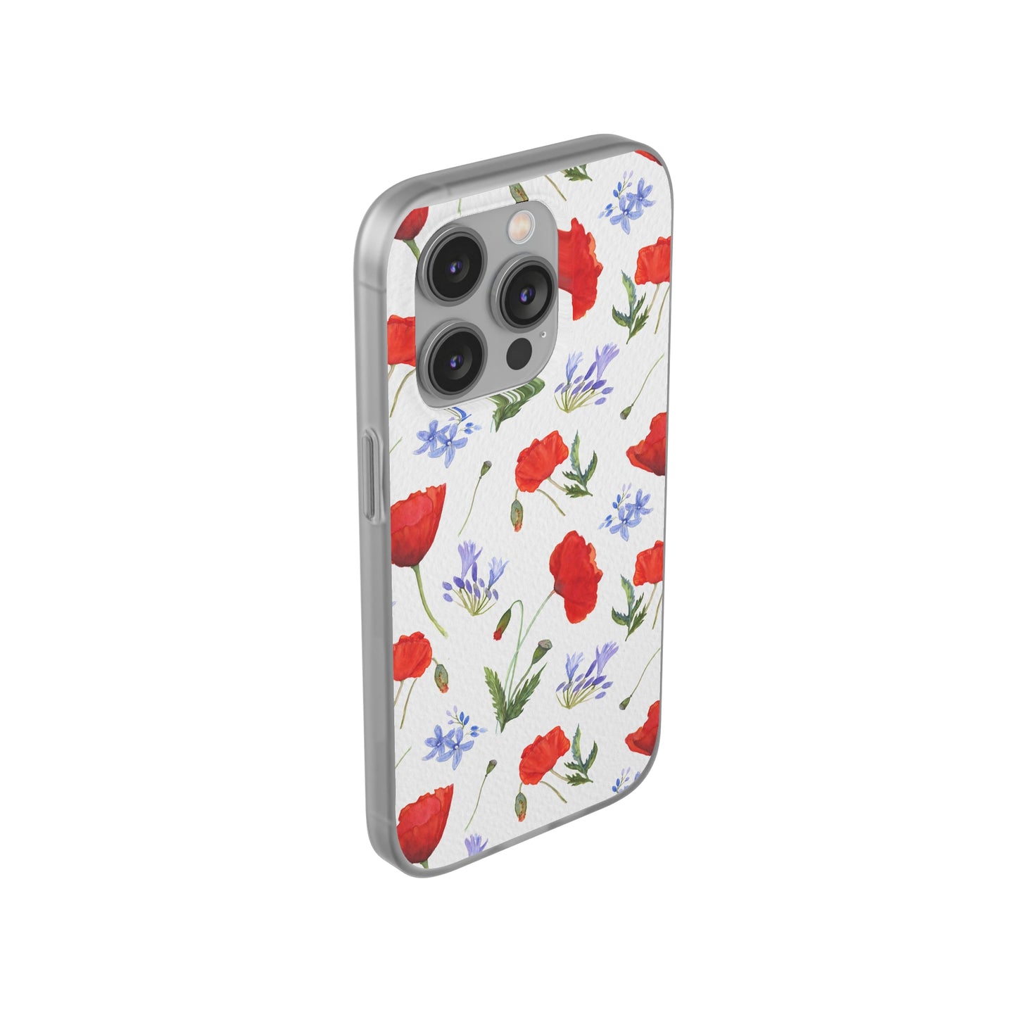 Coque téléphone robuste et résistante aux chocs  : Aquarelle Coquelicots et agapanthes