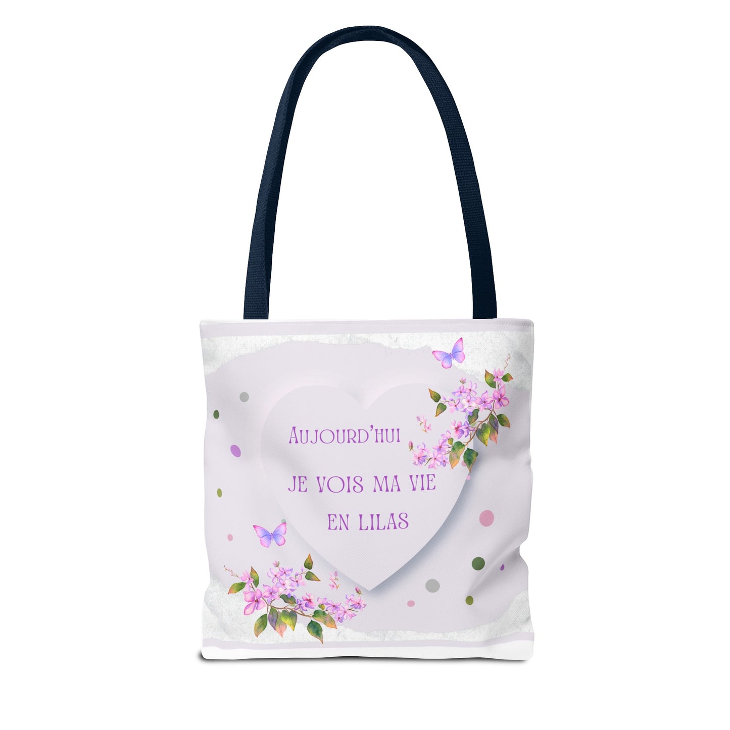 Tote Bag / sac  Aquarelle Lilas : Je vois ma vie en Lilas