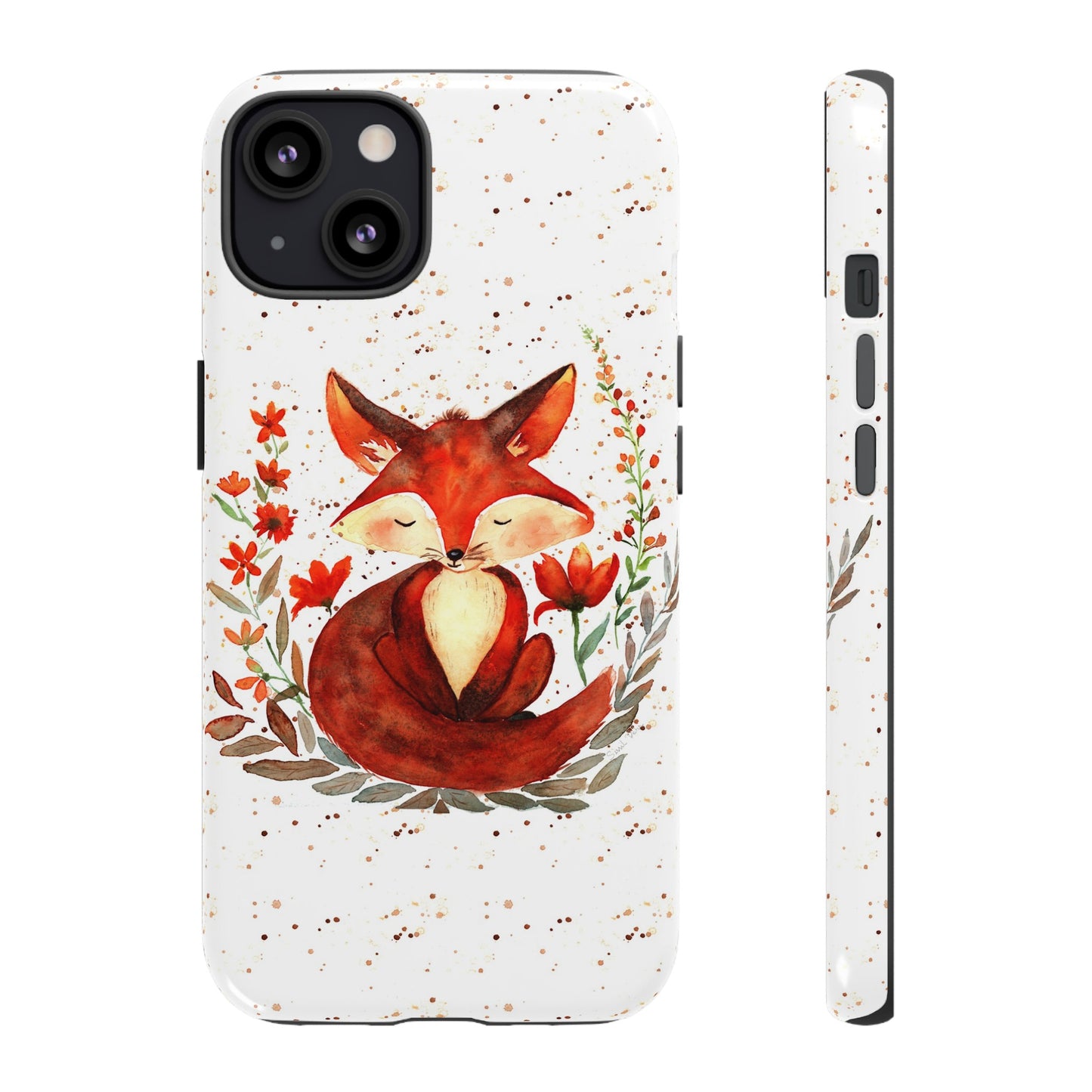 Coque téléphone robuste et résistante aux chocs  : Aquarelle : Petit renardeau