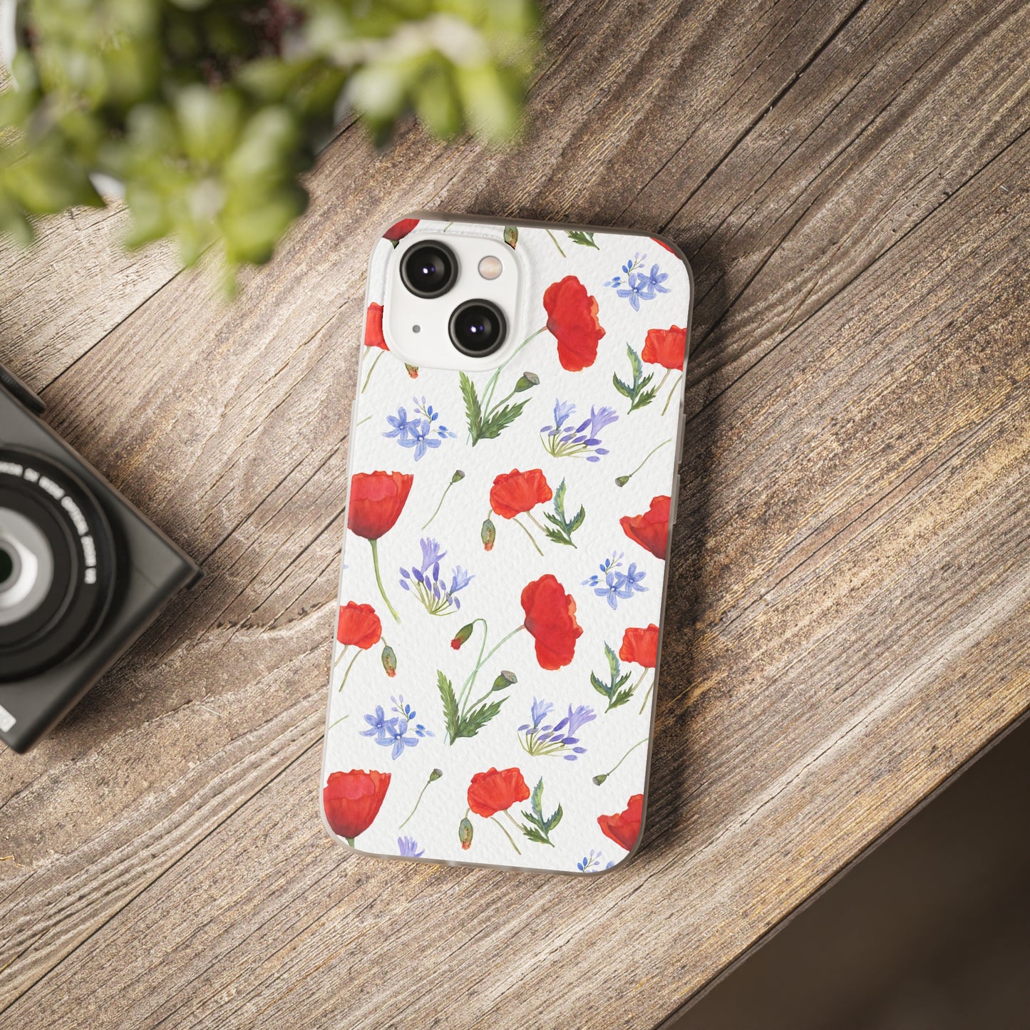 Coque téléphone robuste et résistante aux chocs  : Aquarelle Coquelicots et agapanthes