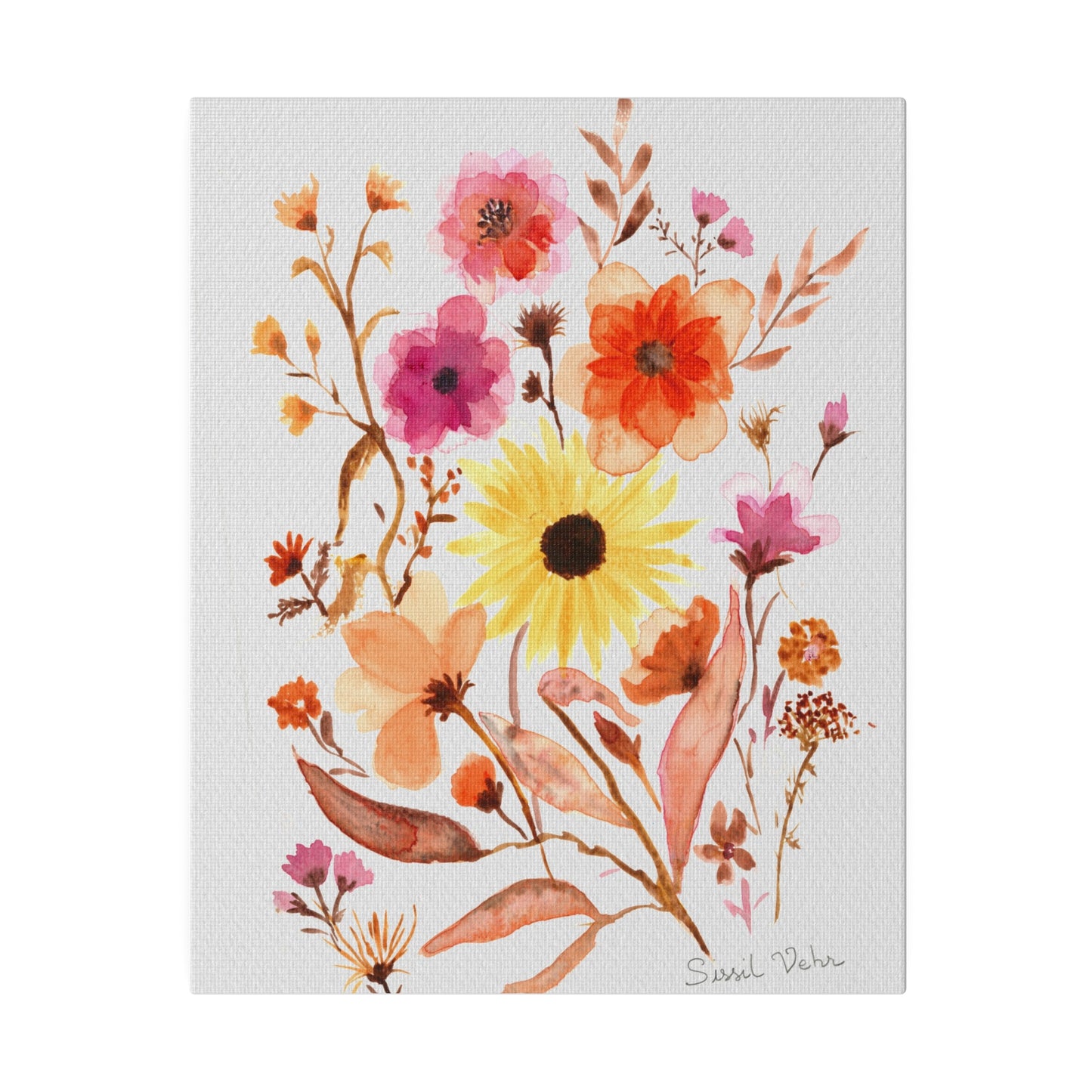 Aquarell-Kunstdruck: Blumenstrauß