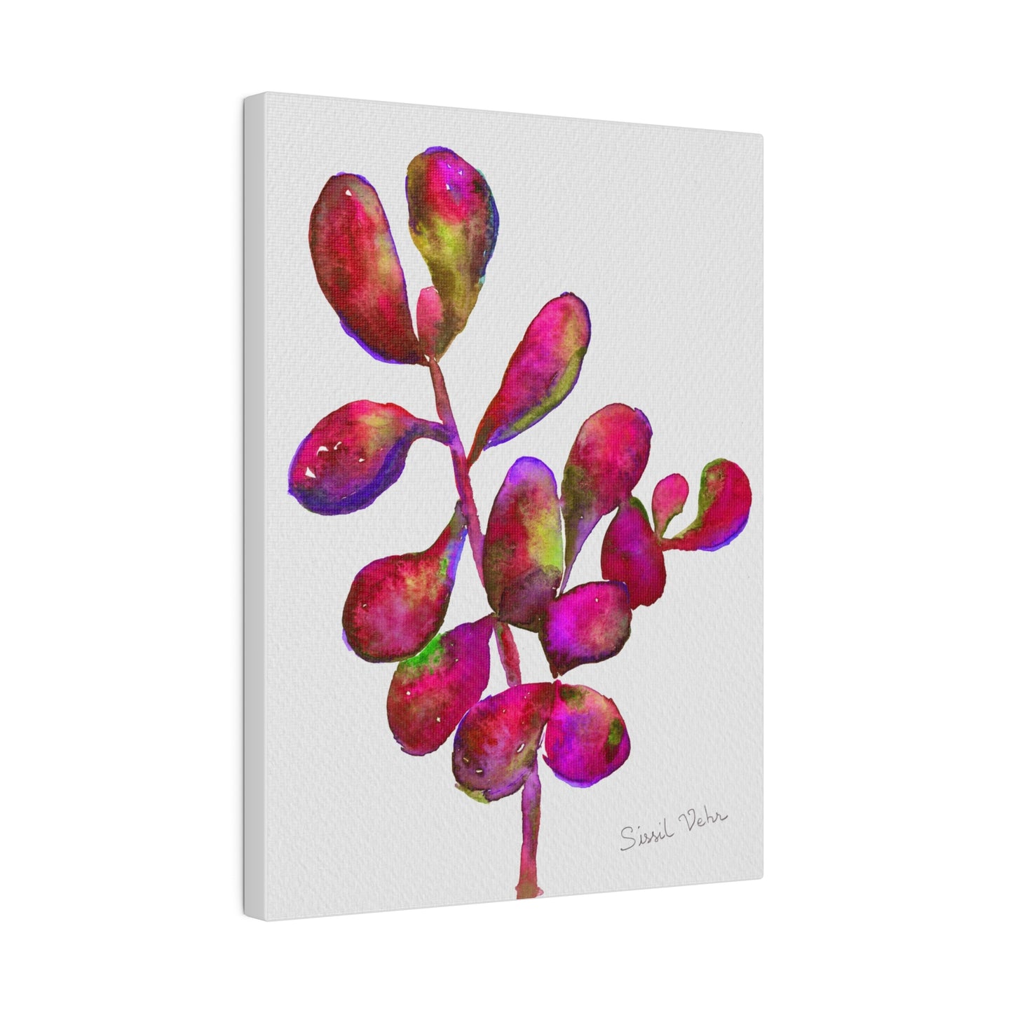 Art Print: Watercolor Red Succulent