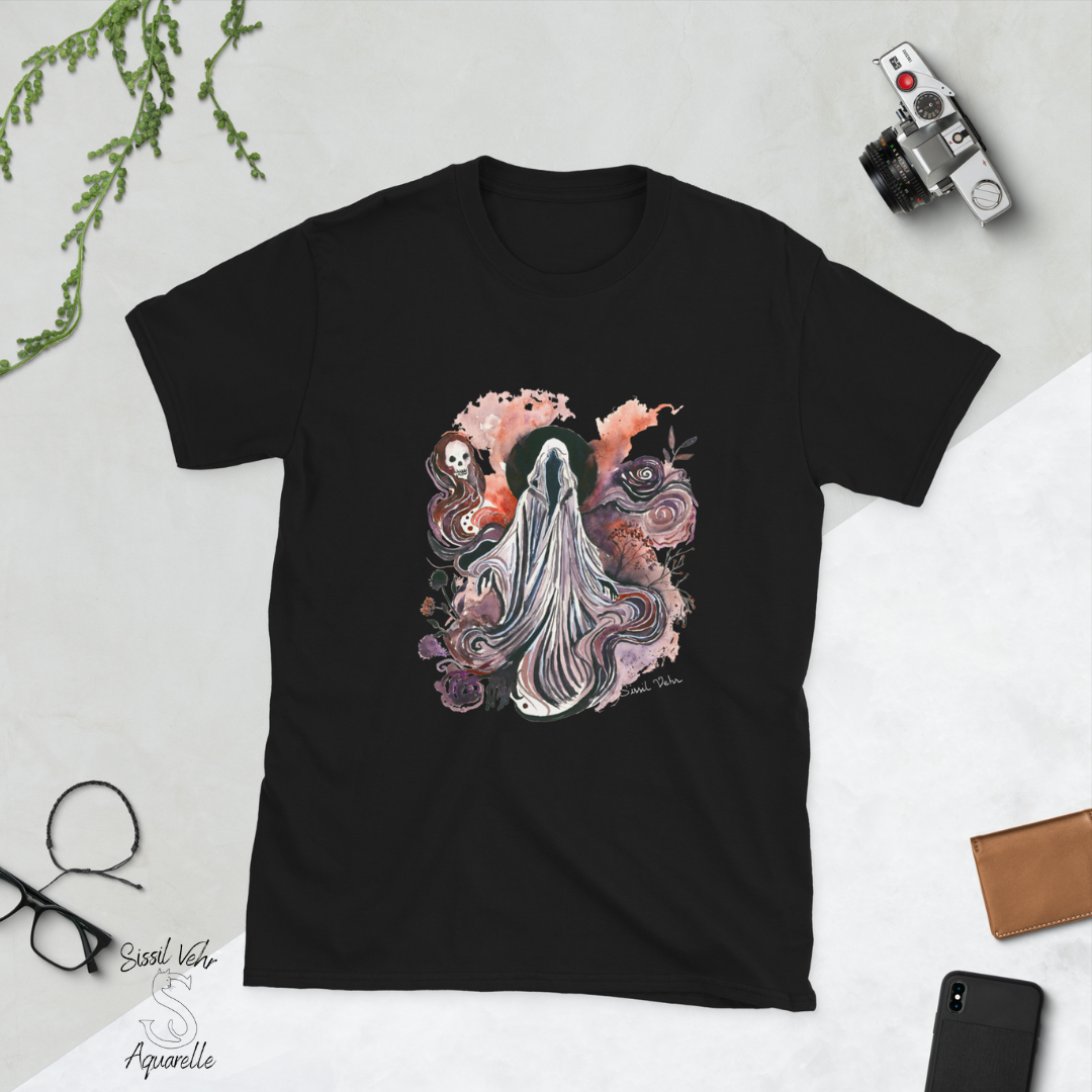 Tee-Shirt Aquarelle FAntasy – Illustration de Spectre | Personnalisable | Parfait pour la  Spooky Season  et Halloween