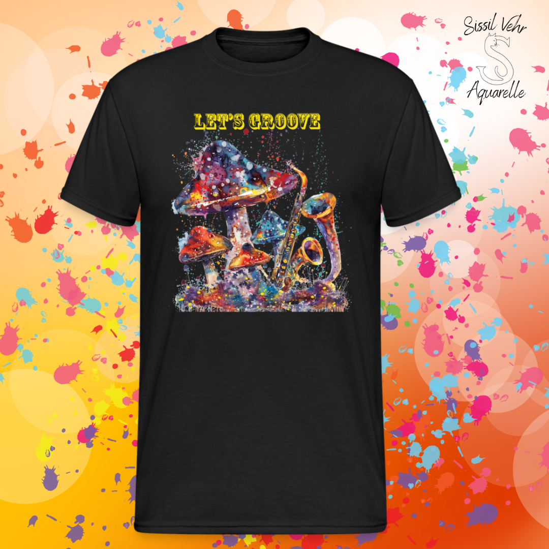 T-shirt Gildan  personnalisable  - Motif festif jazz band de champignons en coton 100%