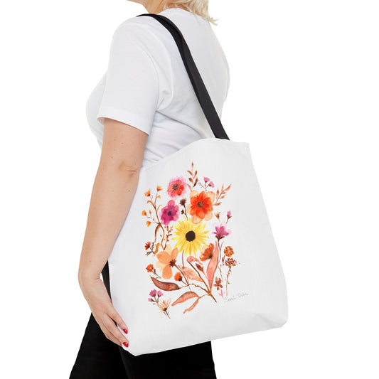 Tote Bag Bag: Watercolor Bouquet of flowers