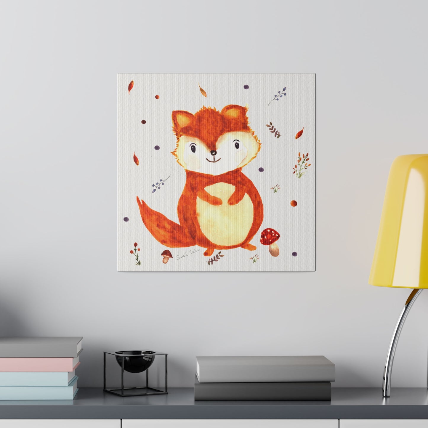 Watercolor art print: Happy Little Squirrel