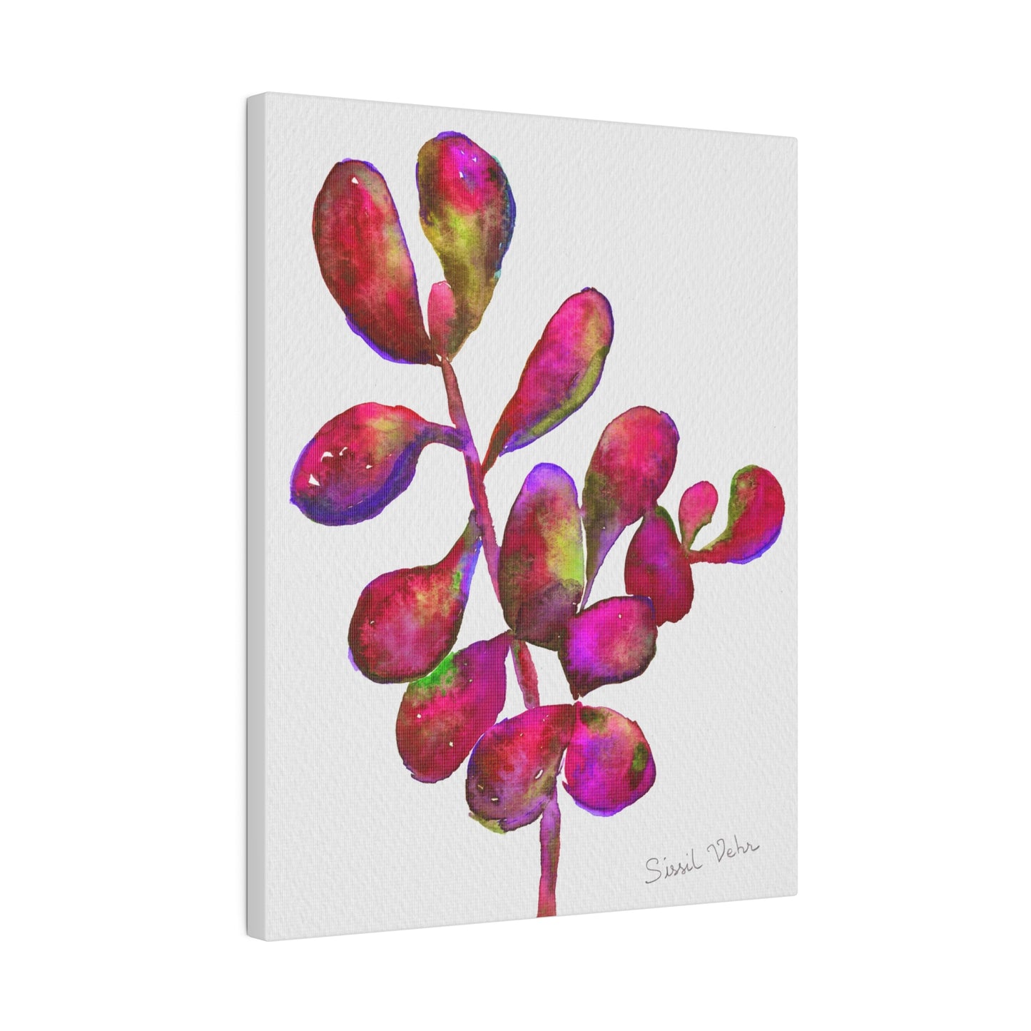 Art Print: Watercolor Red Succulent