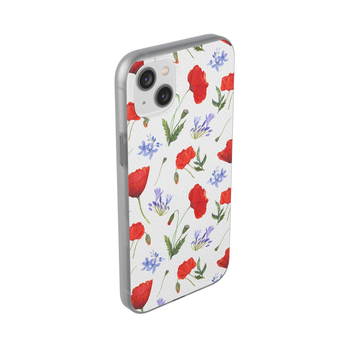 Coque téléphone robuste et résistante aux chocs  : Aquarelle Coquelicots et agapanthes