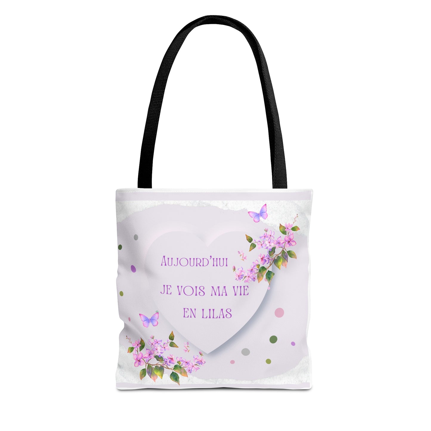 Tote Bag / sac  Aquarelle Lilas : Je vois ma vie en Lilas