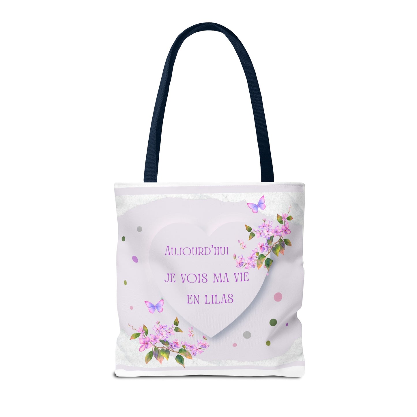 Tote Bag / sac  Aquarelle Lilas : Je vois ma vie en Lilas