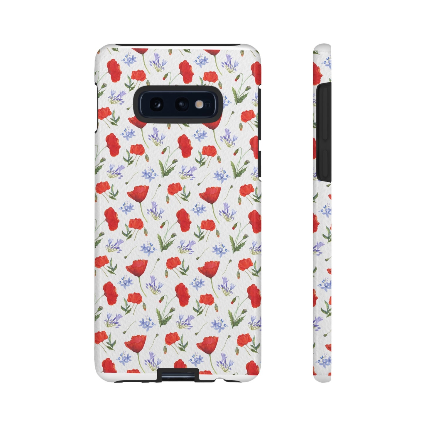 Robust and shock-resistant phone case: Watercolor Poppies and Agapanthus Flowers