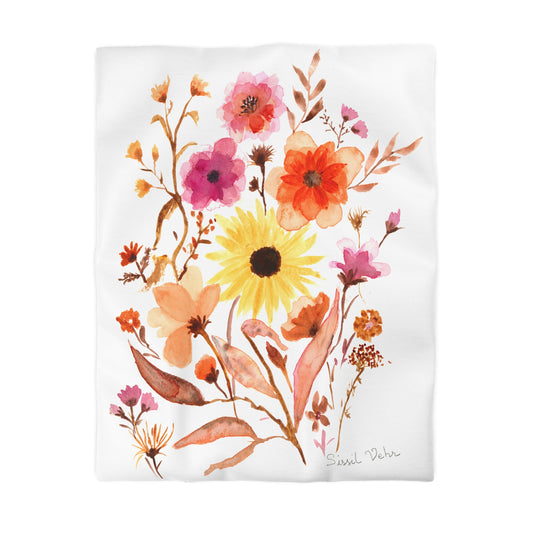 Microfiber duvet cover: Watercolor Floral Bouquet