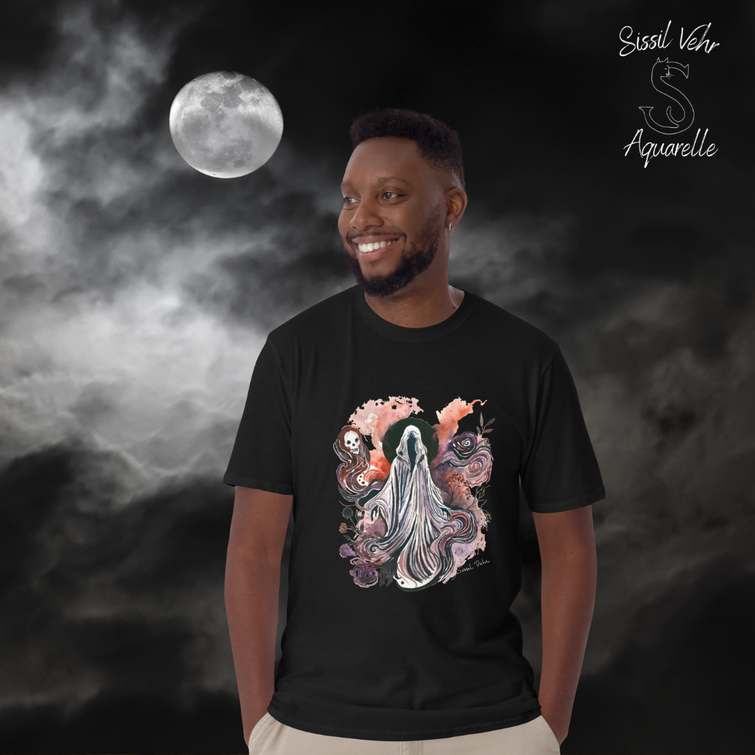 Tee-Shirt Aquarelle FAntasy – Illustration de Spectre | Personnalisable | Parfait pour la Spooky Season et Halloween