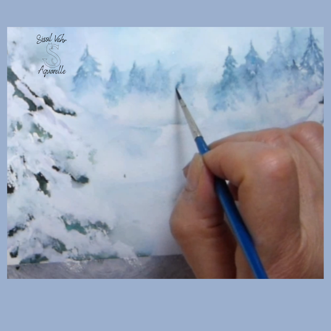 Tutoriel vidéo Aquarelle DIY |Carte de Noël Magie des Neiges avec carnet inclus