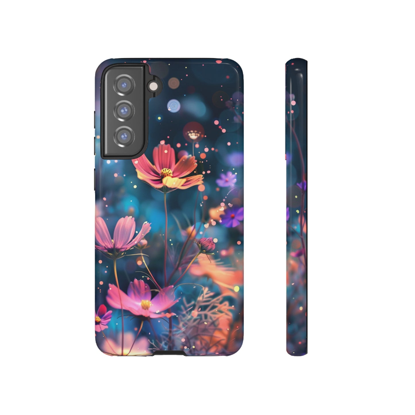 Coque de téléphone  résistante aux chocs Personnalisable: Fleurs de cosmos dansant au vent