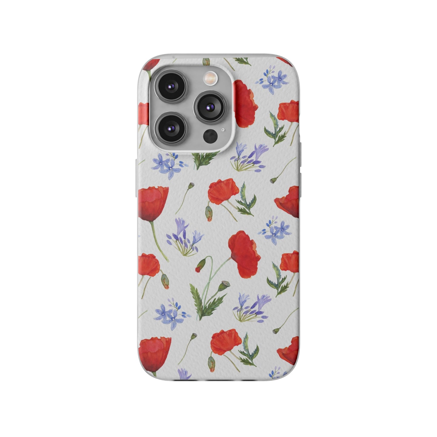 Coque téléphone robuste et résistante aux chocs  : Aquarelle Coquelicots et agapanthes