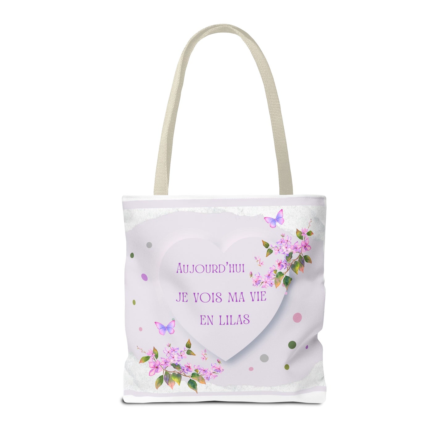 Tote Bag / sac  Aquarelle Lilas : Je vois ma vie en Lilas