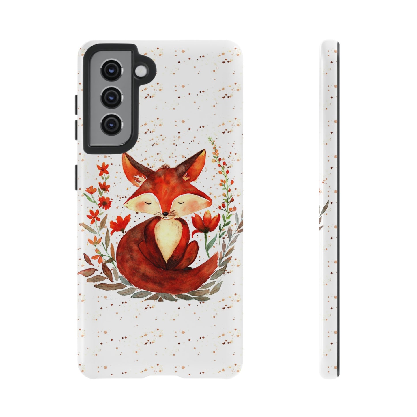 Coque téléphone robuste et résistante aux chocs  : Aquarelle : Petit renardeau