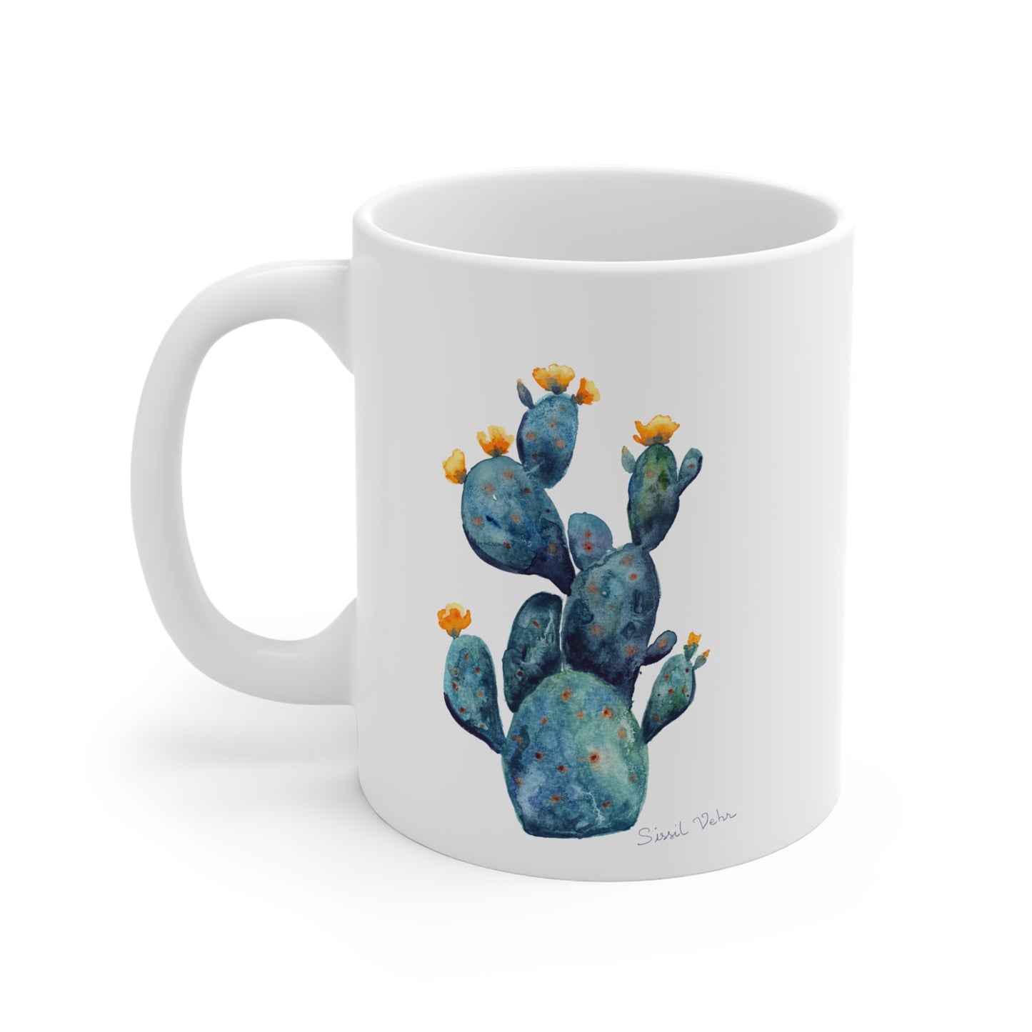 Watercolor Cactus in Bloom Mug