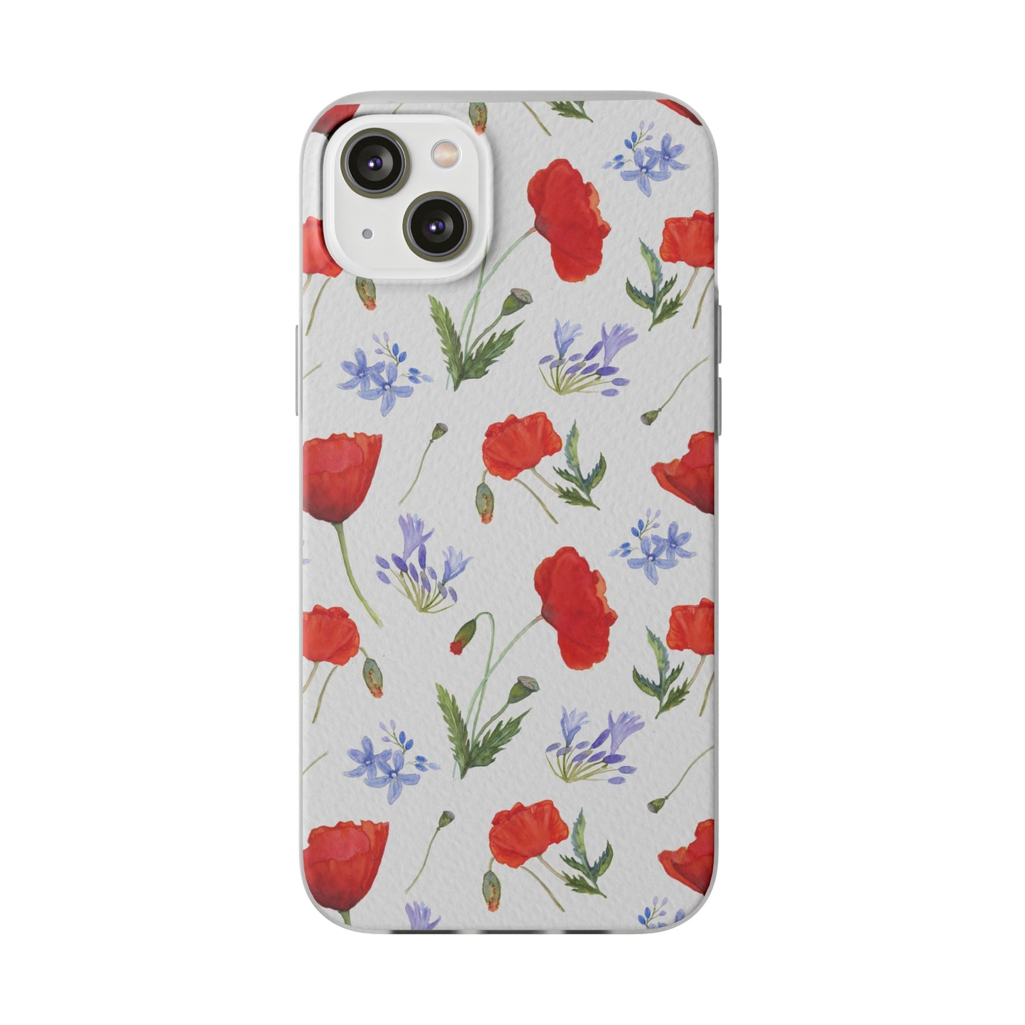 Coque téléphone robuste et résistante aux chocs  : Aquarelle Coquelicots et agapanthes