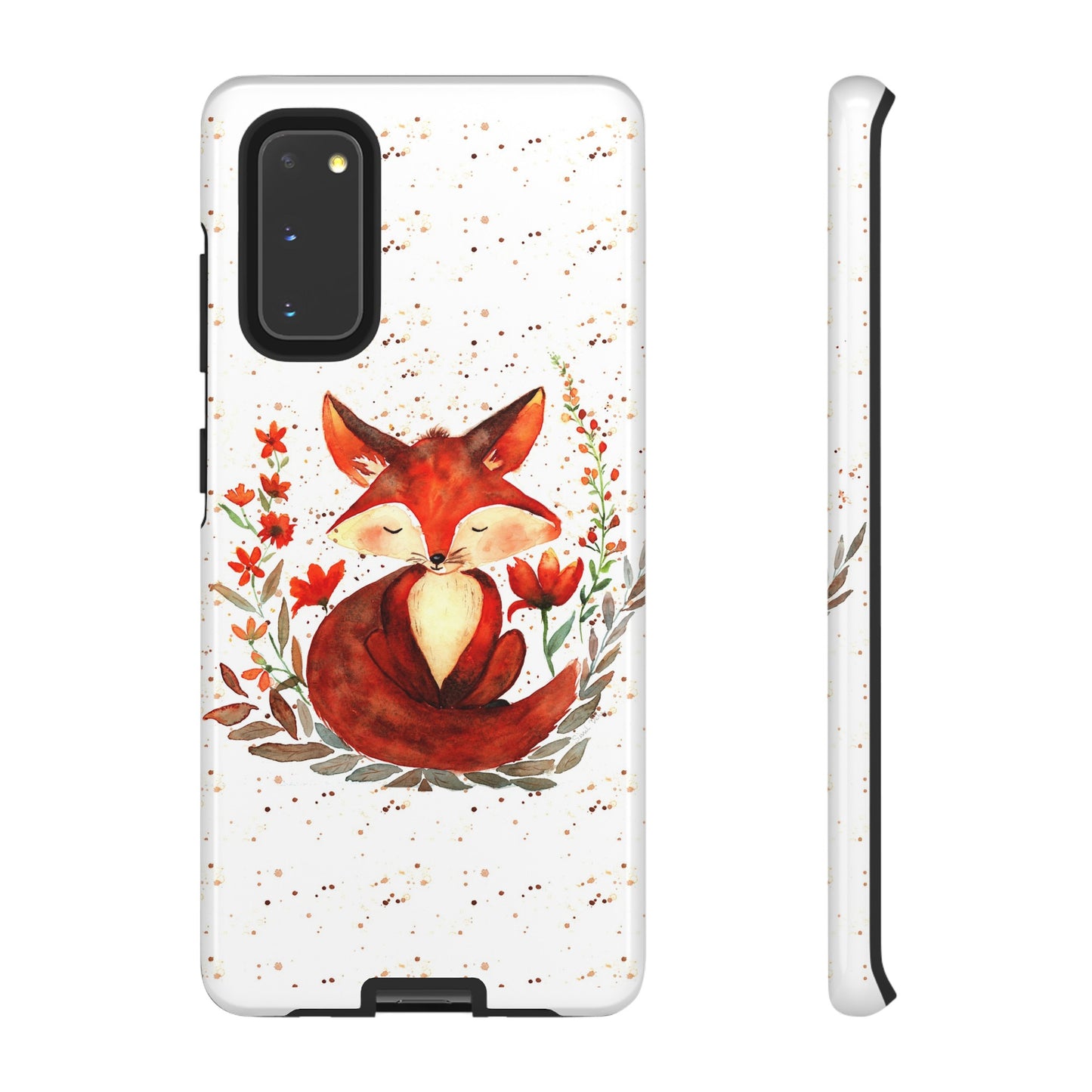 Coque téléphone robuste et résistante aux chocs  : Aquarelle : Petit renardeau