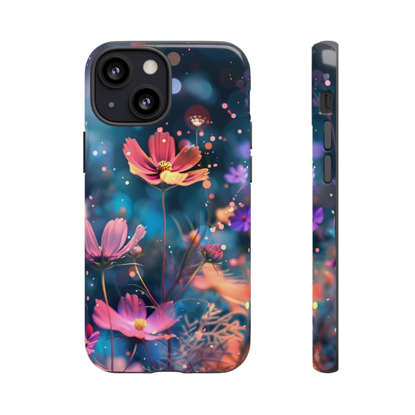 Coque de téléphone  résistante aux chocs Personnalisable: Fleurs de cosmos dansant au vent