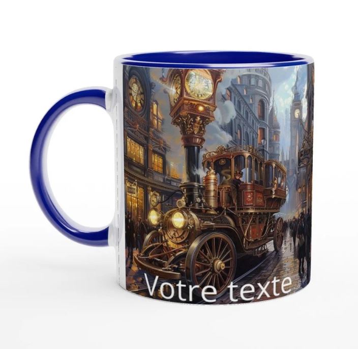 Mug  véhicule steampunk victorien -  personnalisable -  céramique 325 ml (11 oz)