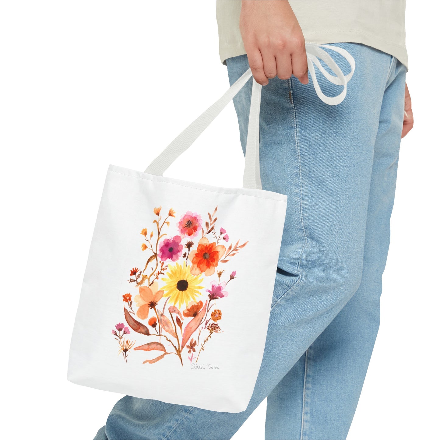 Tote Bag Bag: Watercolor Bouquet of flowers