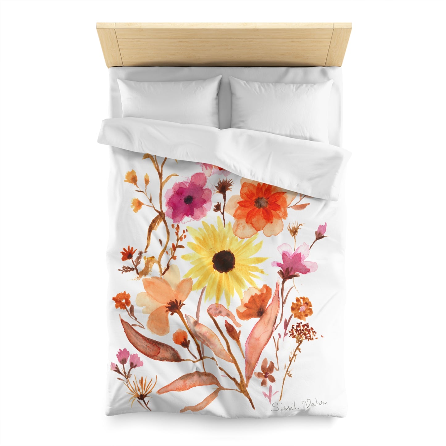 Microfiber duvet cover: Watercolor Floral Bouquet