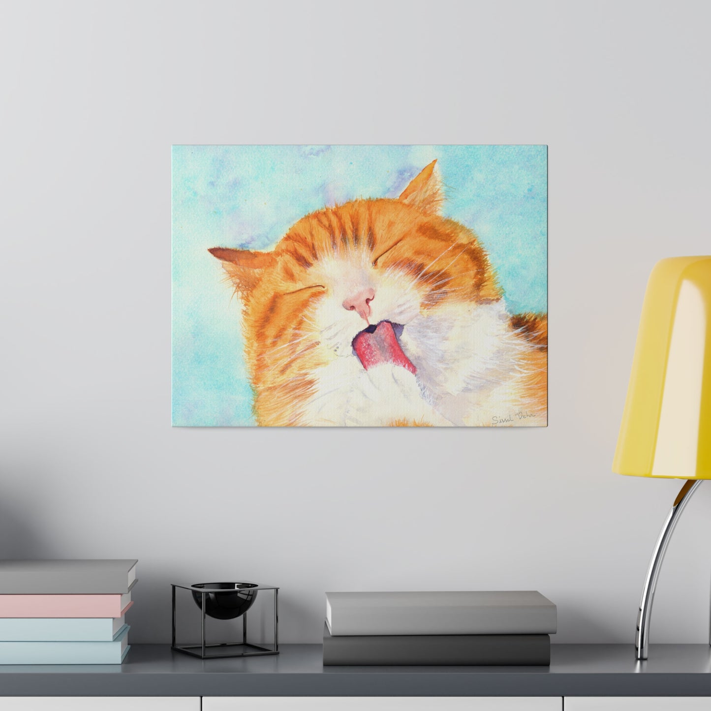 Art Print: Watercolor Cat Portrait