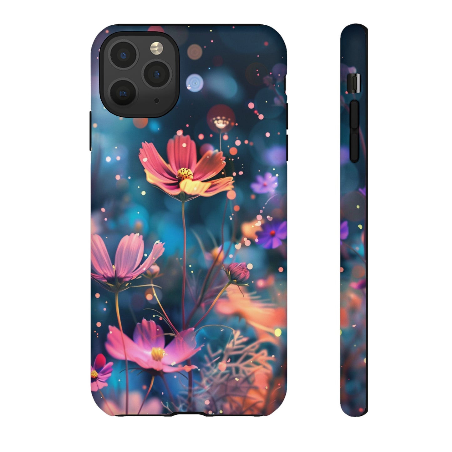 Coque de téléphone  résistante aux chocs Personnalisable: Fleurs de cosmos dansant au vent