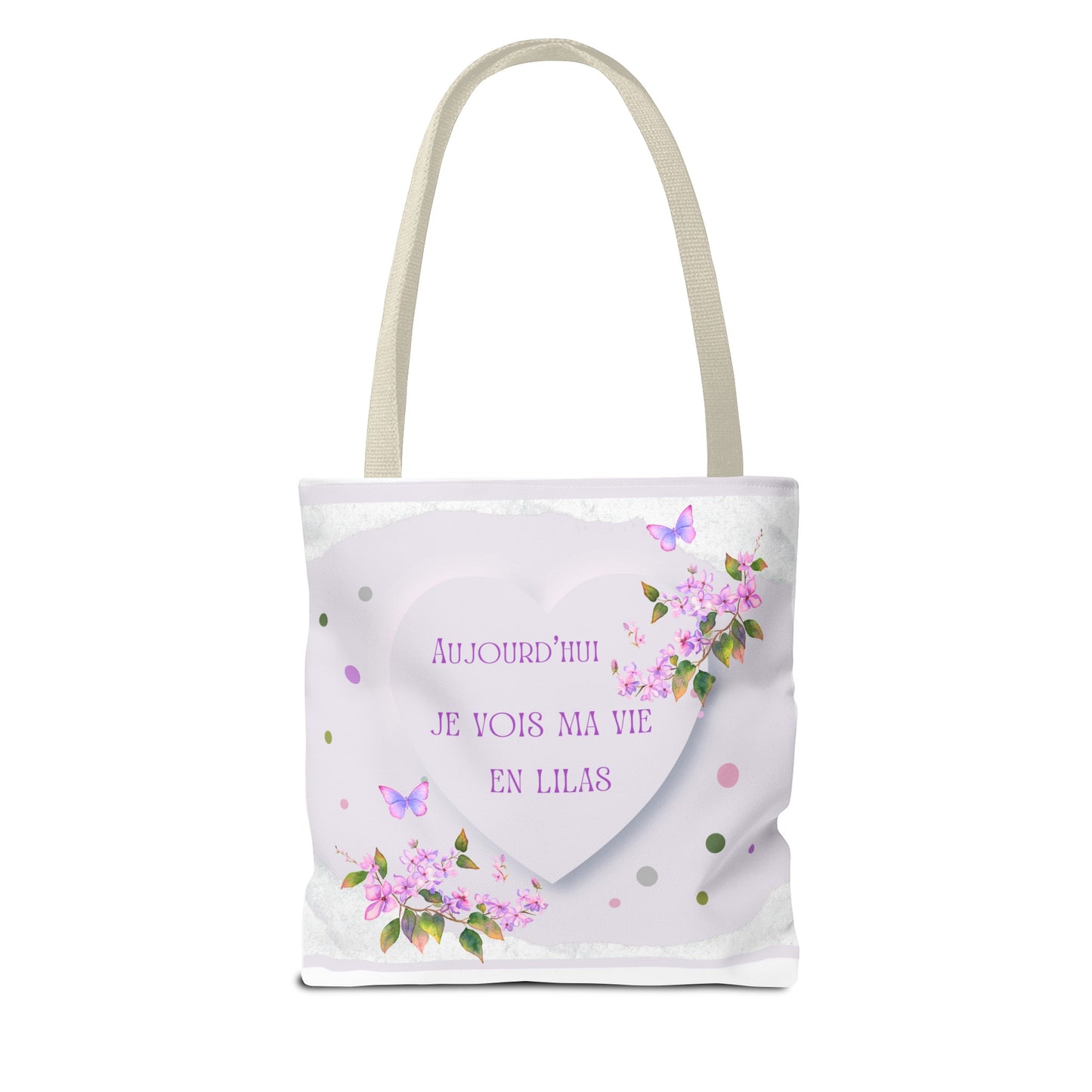 Tote Bag / sac  Aquarelle Lilas : Je vois ma vie en Lilas