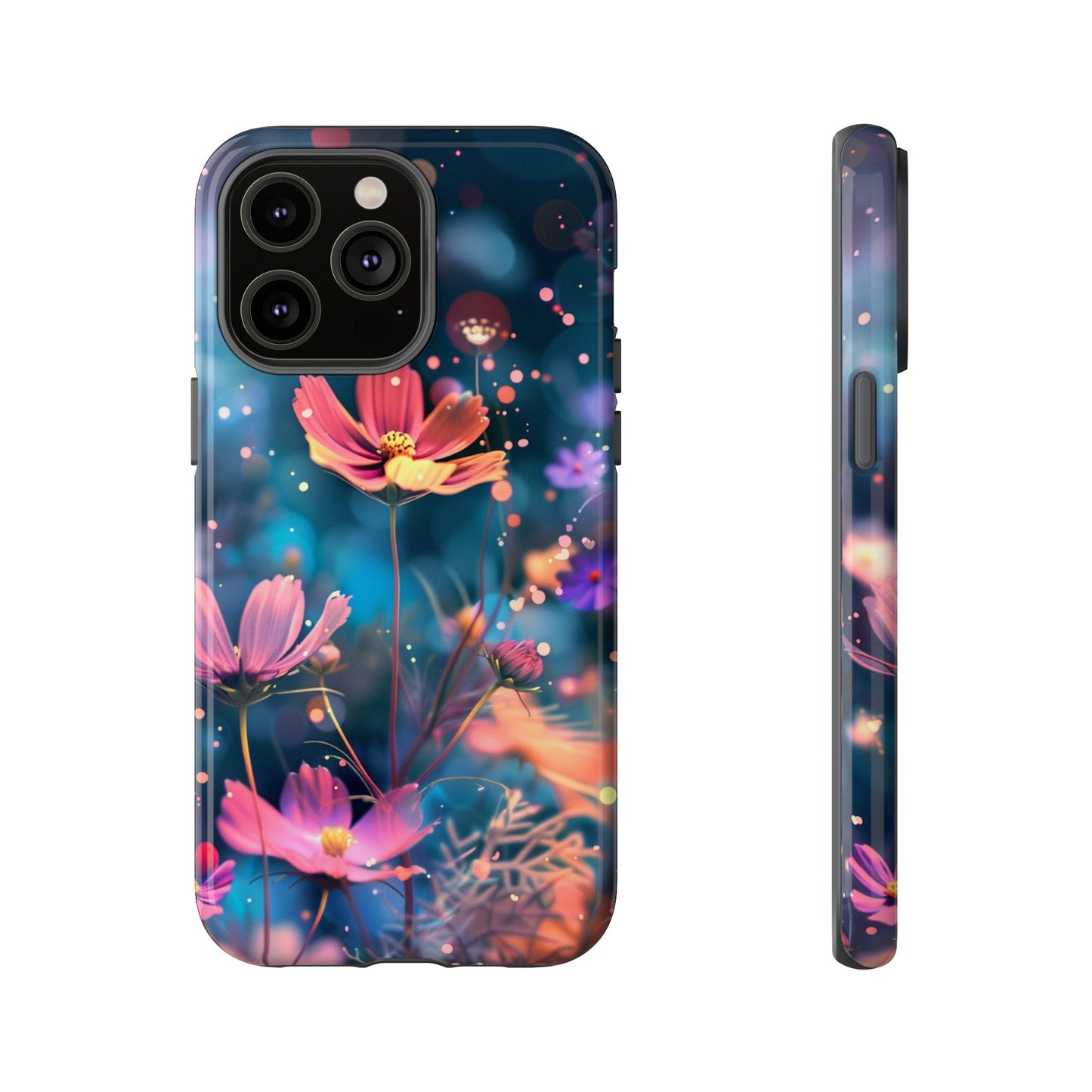 Coque de téléphone  résistante aux chocs Personnalisable: Fleurs de cosmos dansant au vent