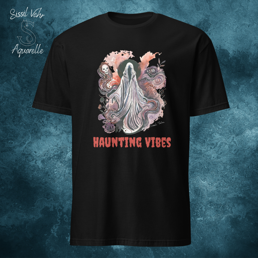 Tee-Shirt "Haunting Vibes" – Illustration de Spectre | Personnalisable | Parfait pour la Spooky Season et Halloween