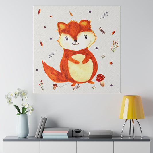 Watercolor art print: Happy Little Squirrel