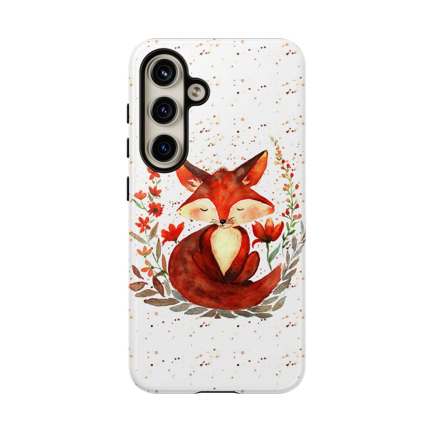 Coque téléphone robuste et résistante aux chocs  : Aquarelle : Petit renardeau