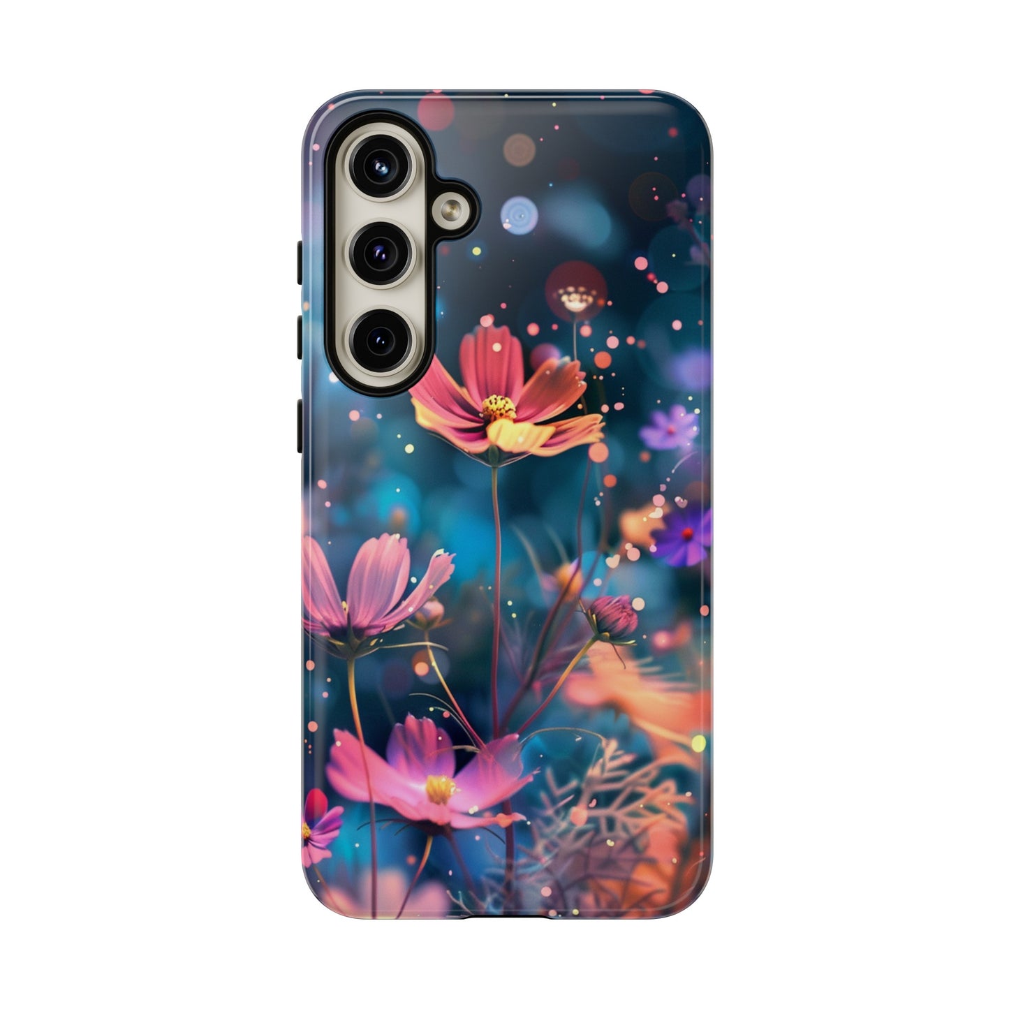 Coque de téléphone  résistante aux chocs Personnalisable: Fleurs de cosmos dansant au vent