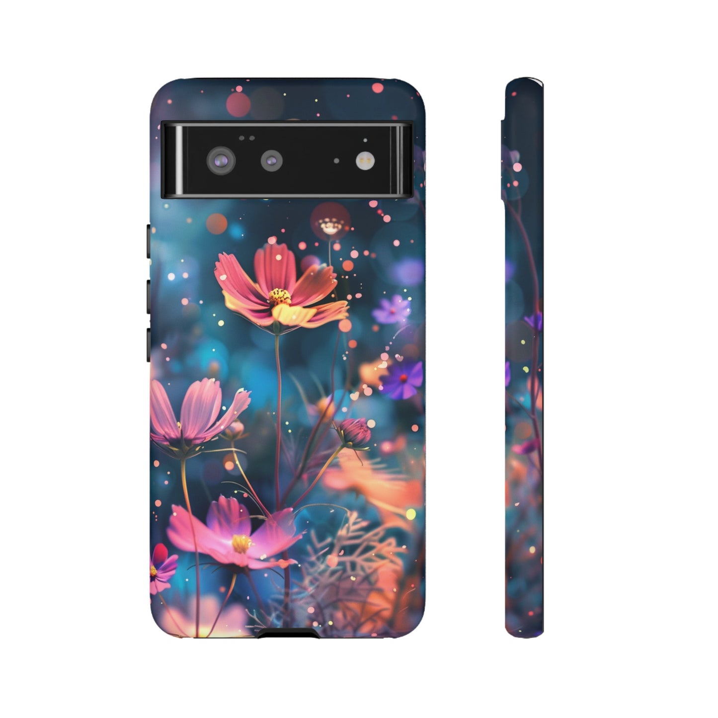 Coque de téléphone  résistante aux chocs Personnalisable: Fleurs de cosmos dansant au vent