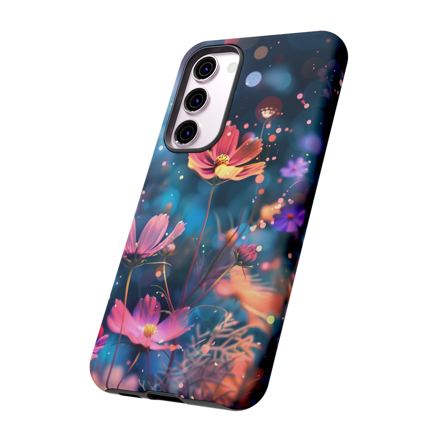 Coque de téléphone  résistante aux chocs Personnalisable: Fleurs de cosmos dansant au vent